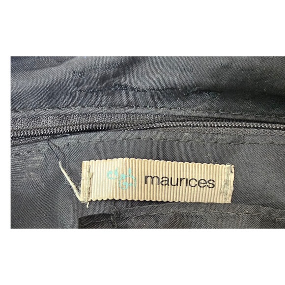 Maurices Black Convertible Crossbody Hand Bag Rhinestone Studded Purse Large - Picture 9 of 11